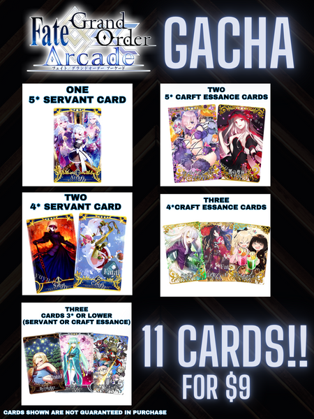 [Fate/Grand Order Arcade] FGO Card Gacha (11 CARDS)