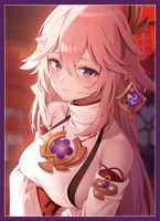 [Air Comiket] [Genshin Impact] Yae Miko [Trading Card Sleeves]